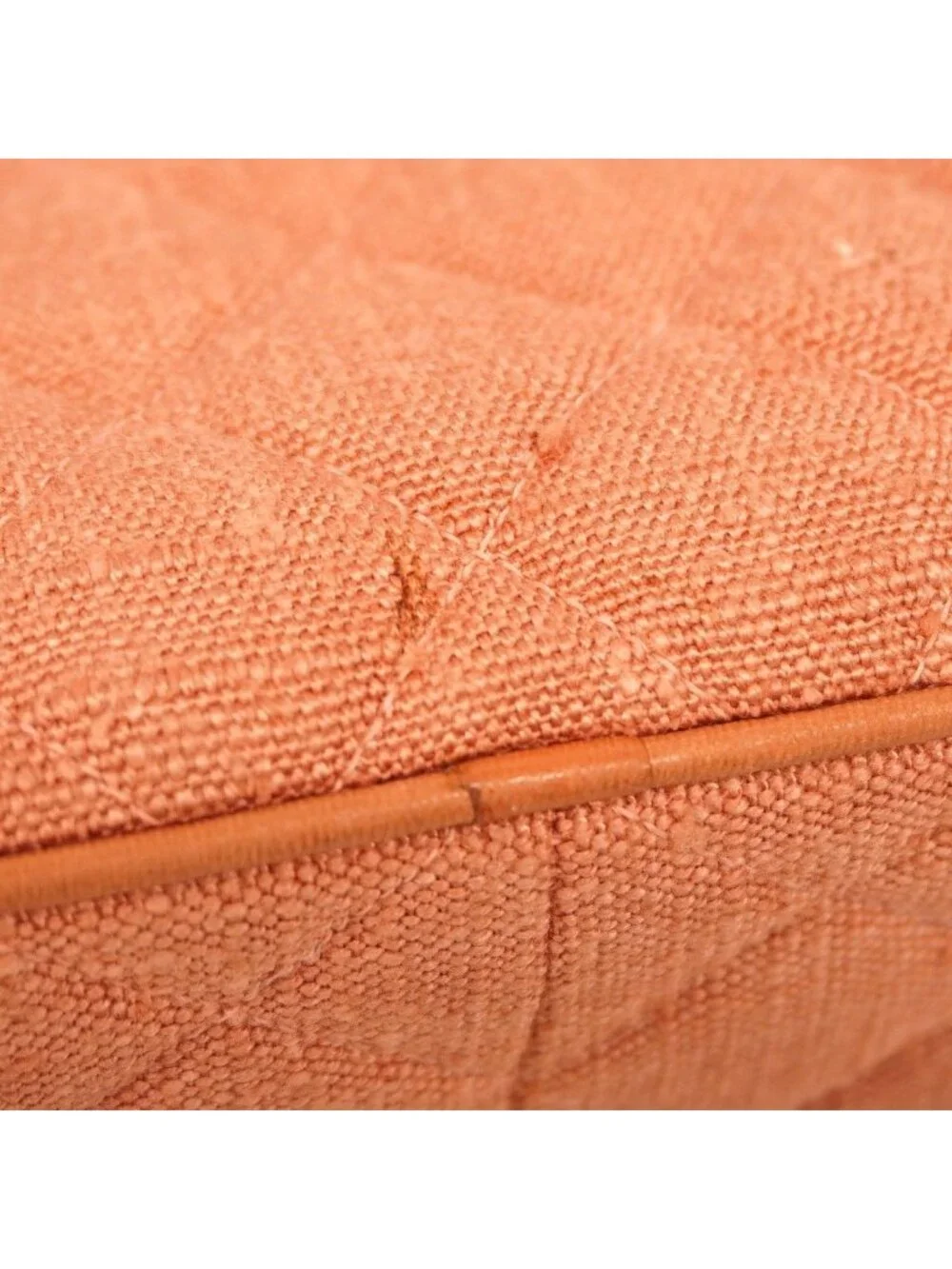 Chanel Shoulder Bag Quilted Canvas Salmon Pink Gold